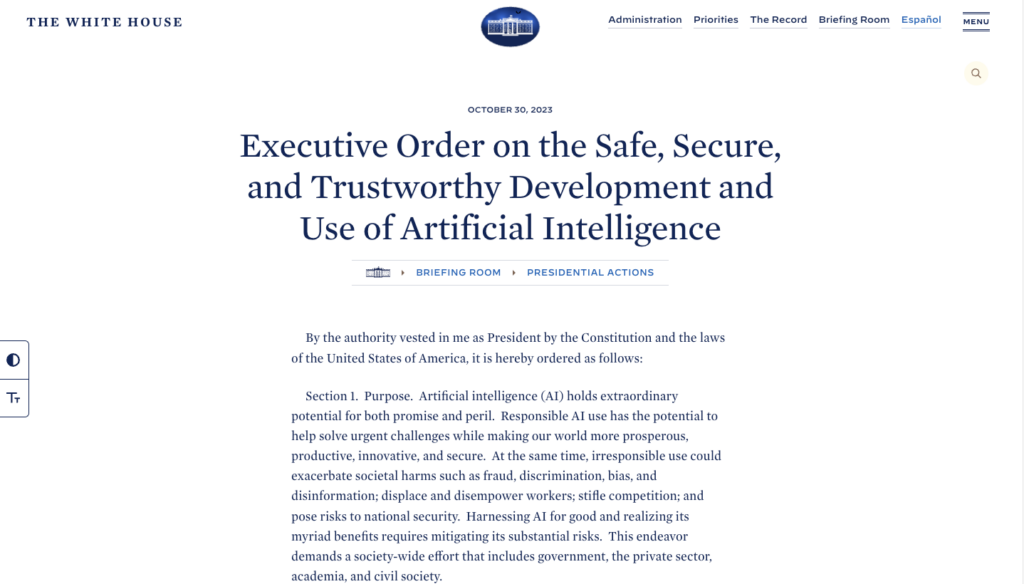 White House AI Executive Order